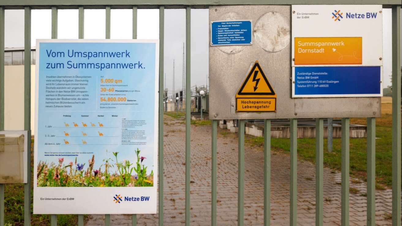 Infotafel: Umspannwerk Dornstadt, Biodiversität.