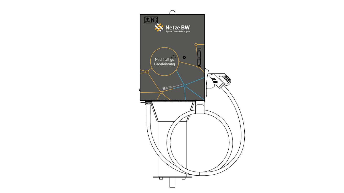 Ladestation mit "Netze BW"-Aufschrift.