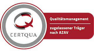 Logo in rot und grau.