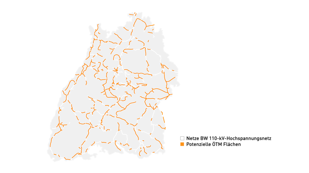 Karte: ÖTM-Flächen in Baden-Württemberg.