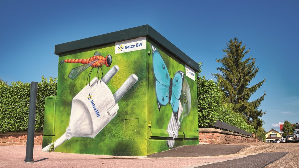 Naturmotiv mit Insekten und Netze BW Stecker.