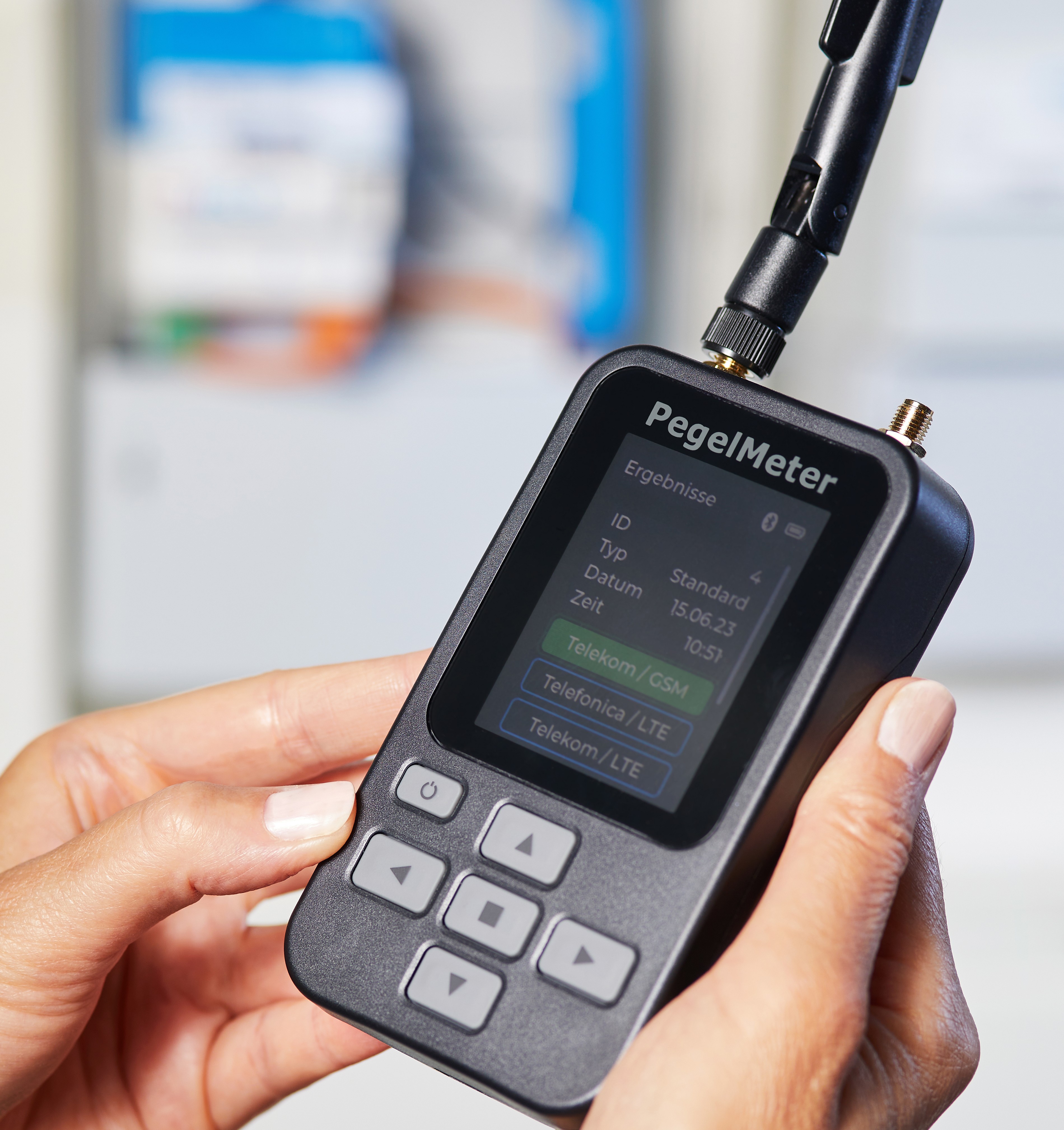 Nahaufnahme der PegelMeter-Anzeige.