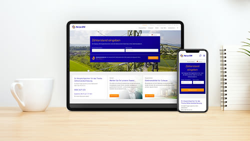 Webseite und App zur Zählerstandseingabe.