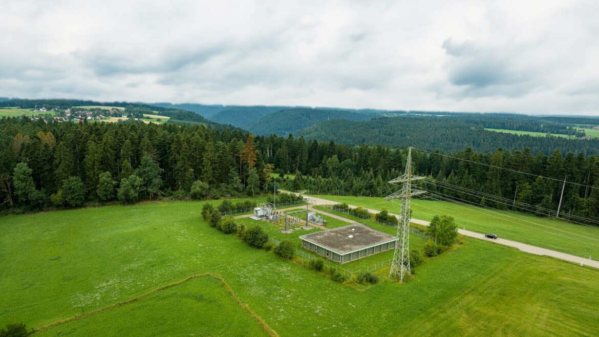Umspannwerk in Waldnähe.