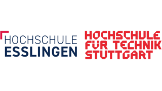 Logos: Hochschule Esslingen in dunkel Blau und der Hochschule Stuttgart in rot