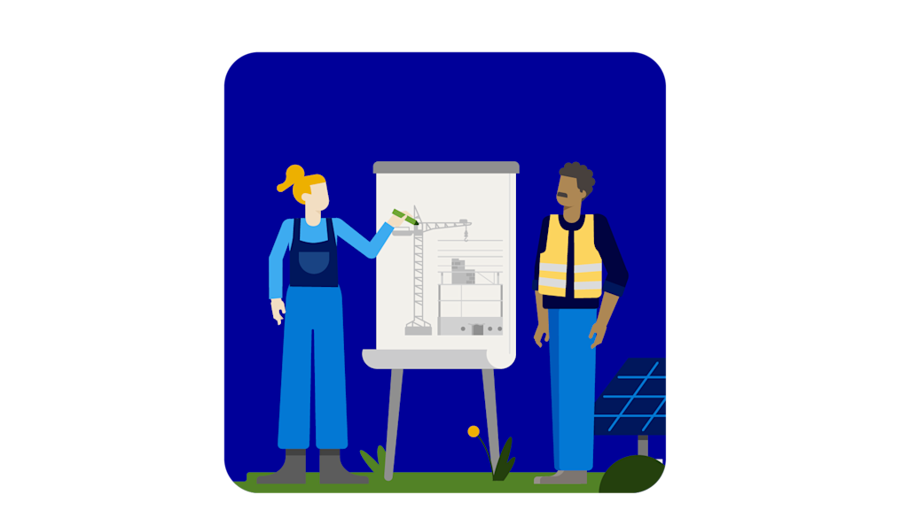 Planung kommender Projekte am Flipchart.