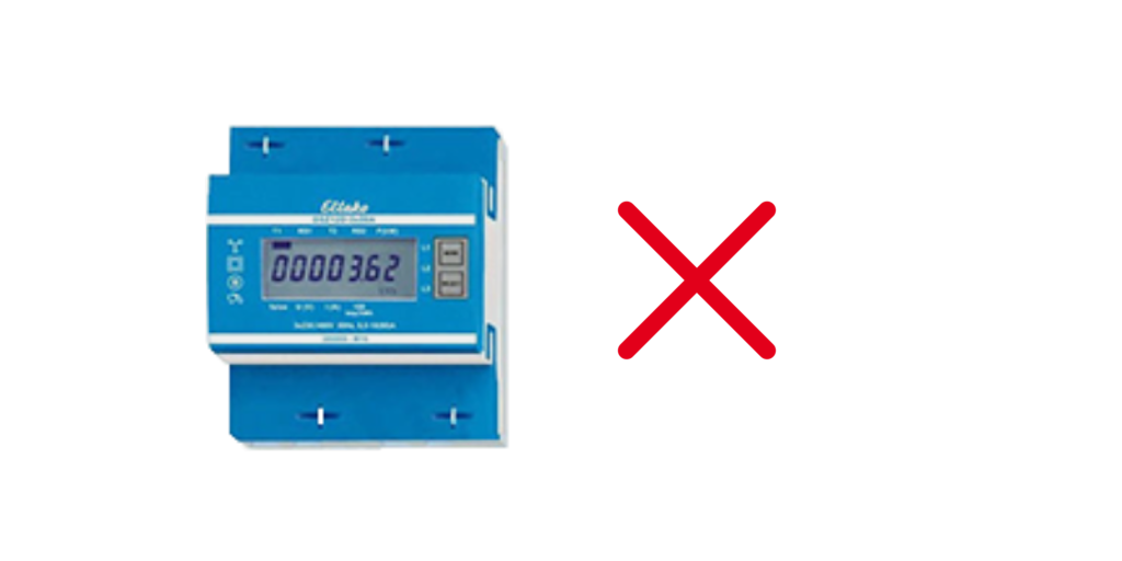 Hutschienenzähler und ein rotes Kreuz daneben.